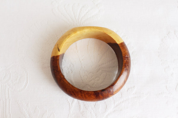 VINTAGE TWO TONE SOLID WOODEN BANGLE