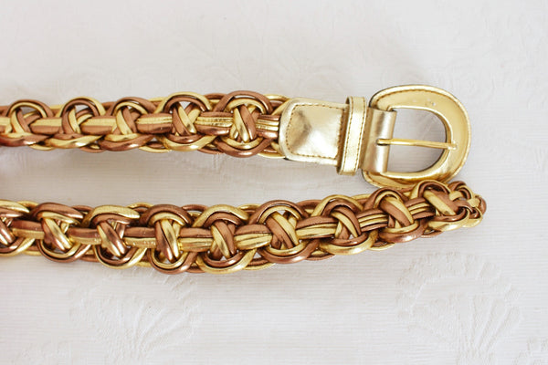 VINTAGE WOVEN COSTUME BELT GOLD