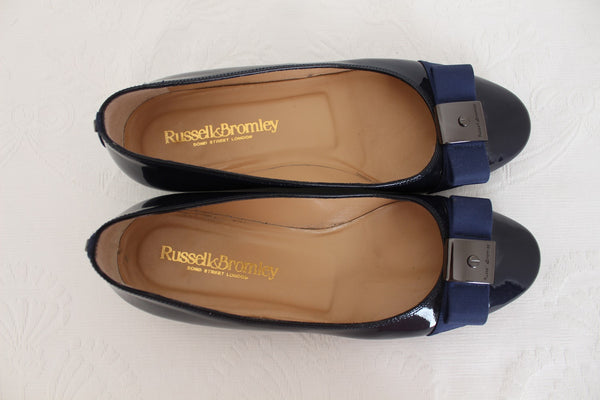 RUSSEL & BROMLEY PATENT FLATS NAVY - SIZE 5.5