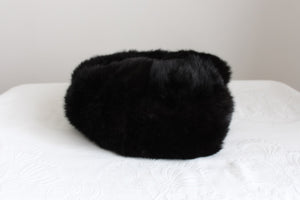 VINTAGE MINK FUR RUSSIAN HAT BLACK - SIZE L