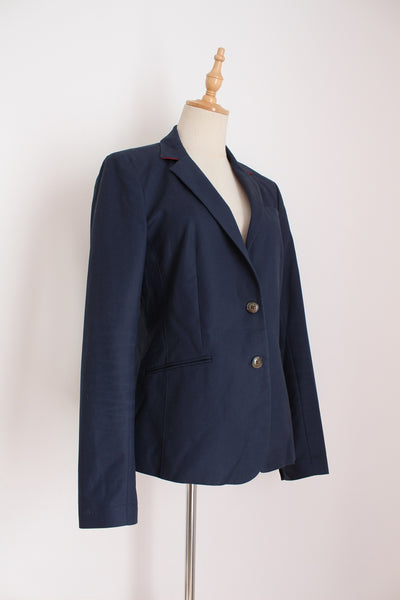 TOMMY HILFIGER COTTON BLAZER NAVY - SIZE 8