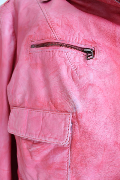 OUI GENUINE LEATHER JACKET PINK - SIZE XL