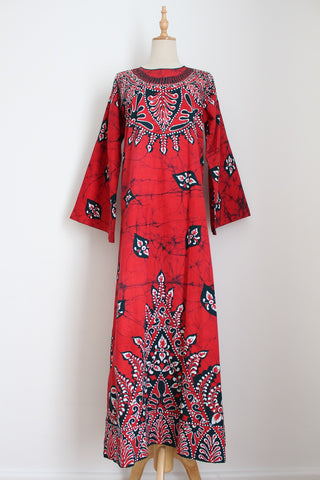 VINTAGE AFRICAN PRINT KAFTAN DRESS - SIZE 8