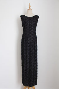 VINTAGE MA CHERIE BEADED DRESS BLACK - SIZE 10