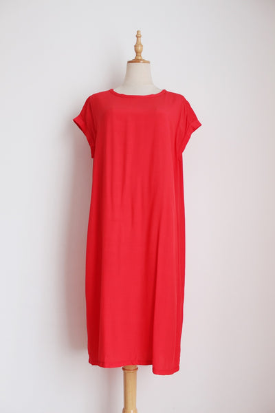 POETRY RELAXED SHIRT DRESS RED - SIZE 12