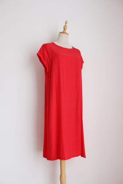 POETRY RELAXED SHIRT DRESS RED - SIZE 12