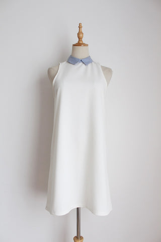 ZARA TRAFALUC SHIFT DRESS WHITE - SIZE 8