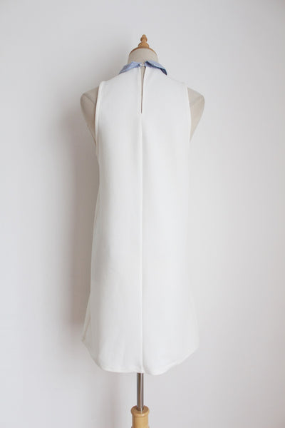 ZARA TRAFALUC SHIFT DRESS WHITE - SIZE 8