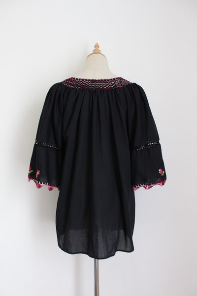 VINTAGE BOHO EMBROIDERY BLOUSE - SIZE 12