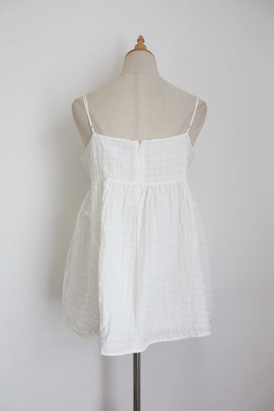 COUNTRY ROAD BABYDOLL TOP WHITE - SIZE 14