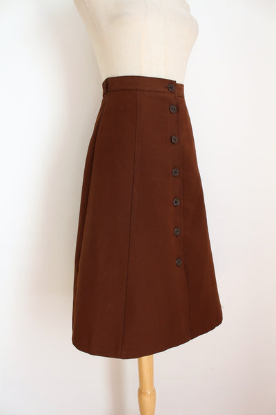 VINTAGE A-LINE BUTTON DOWN SKIRT - SIZE 6