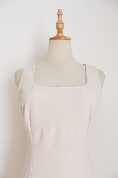 JENNI BUTTON VINTAGE SHIFT DRESS CREAM - SIZE 10