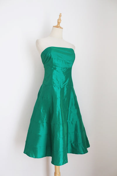 JO BORKETT COCKTAIL DRESS GREEN - SIZE 10