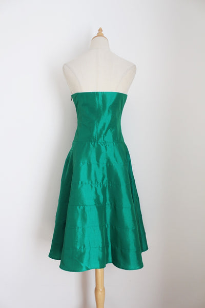 JO BORKETT COCKTAIL DRESS GREEN - SIZE 10