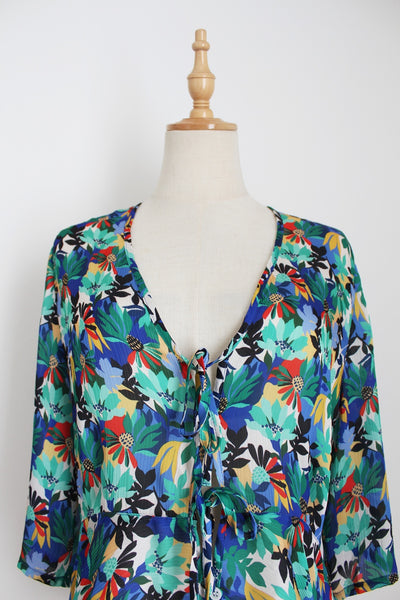 STIG P FLORAL CHIFFON BLOUSE - SIZE 12