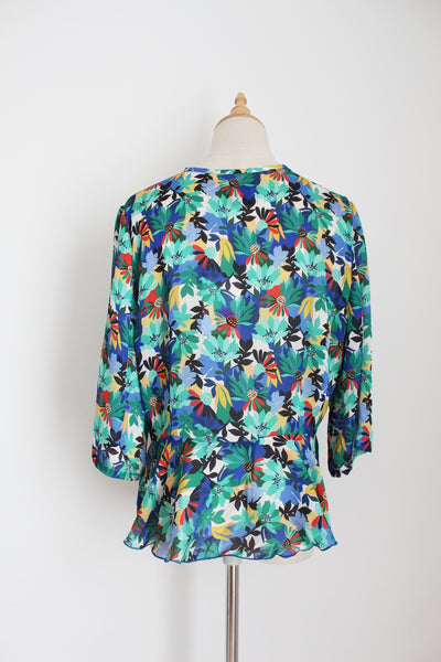 STIG P FLORAL CHIFFON BLOUSE - SIZE 12