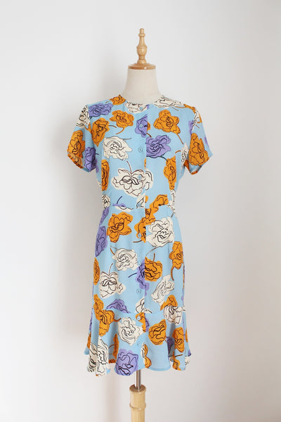 STIG P PRINTED BUTTON DOWN DRESS - SIZE 8