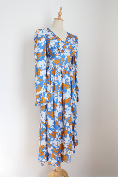 STINE GOYA PRINTED DRESS BLUE - SIZE 8