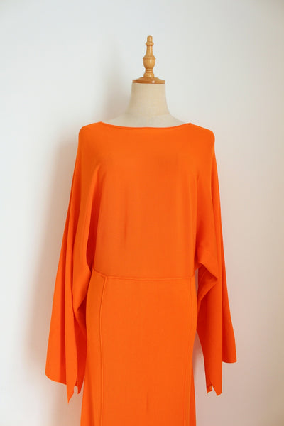 MALENE BIRGER KNIT MAXI DRESS ORANGE - SIZE S