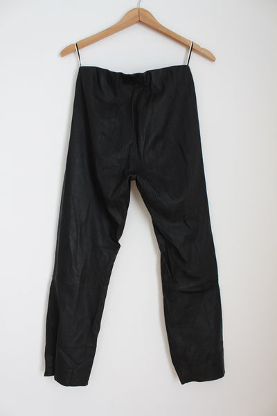 MALENE BIRGER GENUINE LEATHER TROUSERS BLACK - SIZE 10