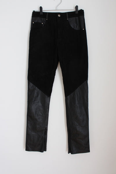 GANNI GENUINE LEATHER TROUSERS BLACK - SIZE XXS