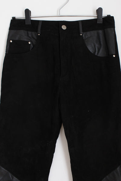 GANNI GENUINE LEATHER TROUSERS BLACK - SIZE XXS