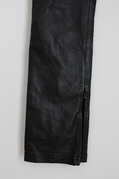 GANNI GENUINE LEATHER TROUSERS BLACK - SIZE XXS