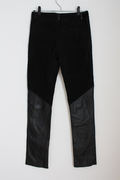 GANNI GENUINE LEATHER TROUSERS BLACK - SIZE XXS