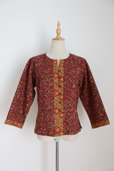 ANOKHI INDIAN PAISLEY TOP RED - SIZE 10