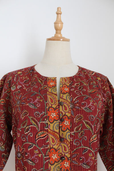 ANOKHI INDIAN PAISLEY TOP RED - SIZE 10