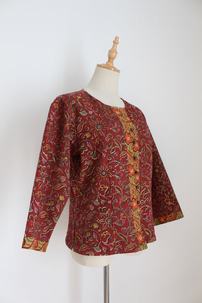 ANOKHI INDIAN PAISLEY TOP RED - SIZE 10