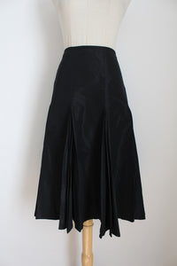 MAX MARA SILK PLEATED SKIRT BLACK - SIZE 8