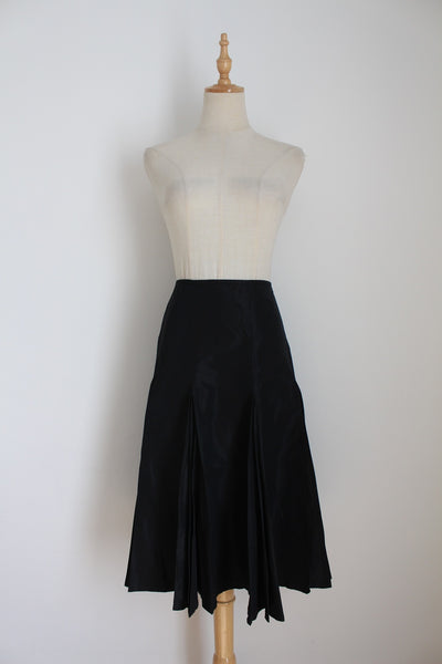 MAX MARA SILK PLEATED SKIRT BLACK - SIZE 8