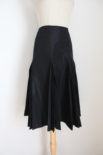 MAX MARA SILK PLEATED SKIRT BLACK - SIZE 8