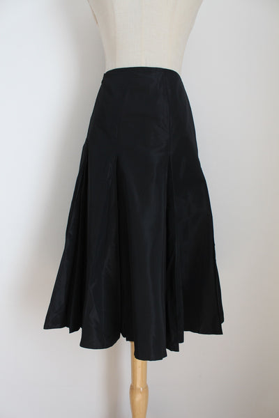 MAX MARA SILK PLEATED SKIRT BLACK - SIZE 8