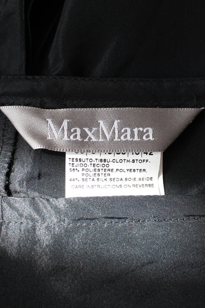 MAX MARA SILK PLEATED SKIRT BLACK - SIZE 8