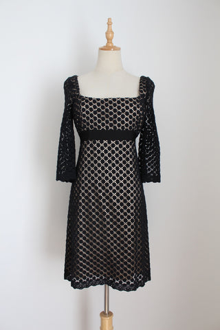 MILLY NEW YORK LACE DRESS BLACK - SIZE 8