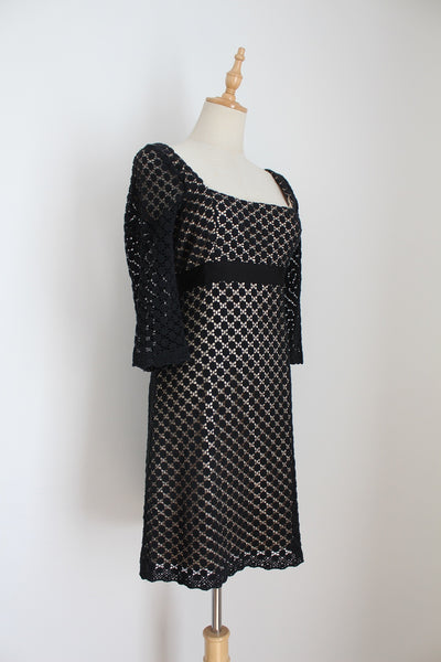 MILLY NEW YORK LACE DRESS BLACK - SIZE 8