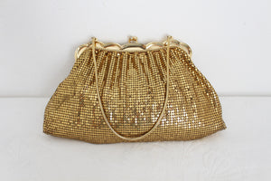 WHITING & DAVIS VINTAGE MESH BAG GOLD