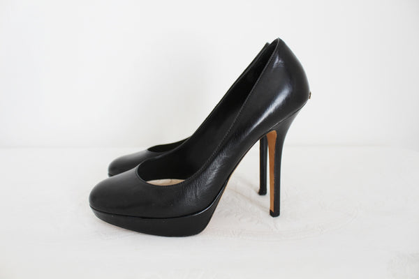 DIOR GENUINE LEATHER HEELS BLACK - SIZE 3