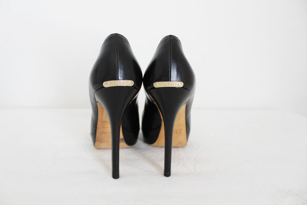 DIOR GENUINE LEATHER HEELS BLACK - SIZE 3