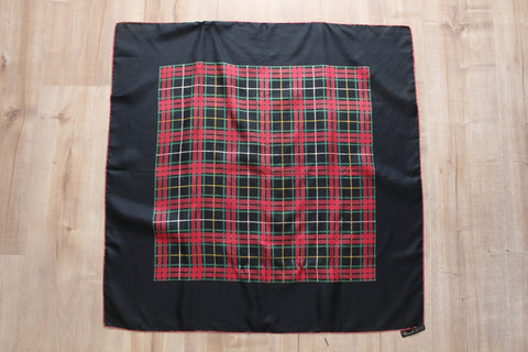 RENARD 100% SILK TWILL VINTAGE SCARF PLAID