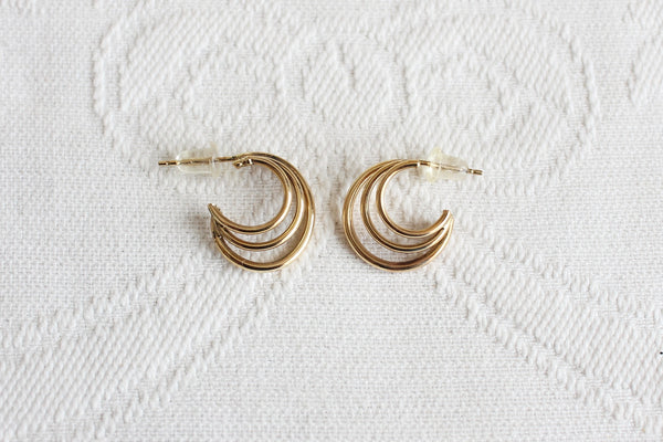 9CT GOLD VINTAGE SPIRAL EARRINGS