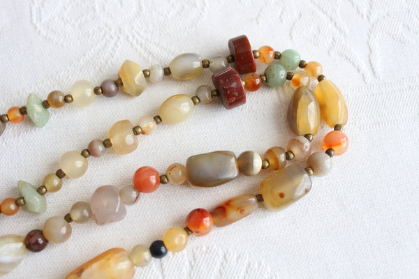 VINTAGE MULTICOLOUR GEM STONE NECKLACE