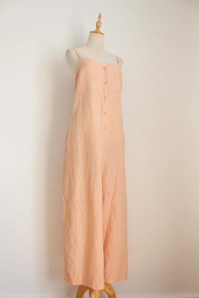 COS LINEN JUMPSUIT PEACH - SIZE 10