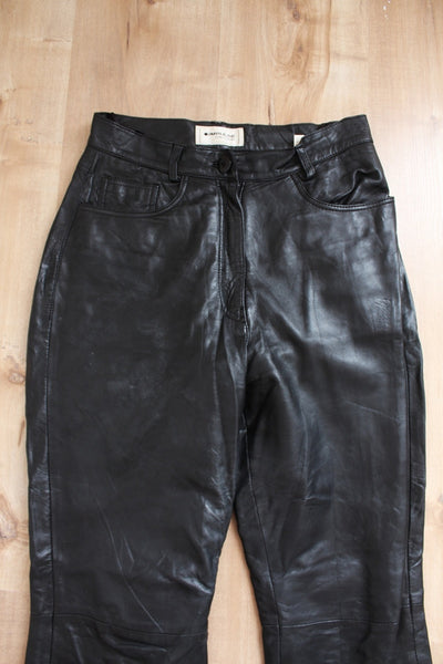 VINTAGE LAMBSKIN LEATHER TROUSERS - SIZE 8