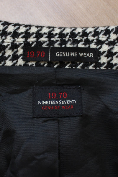 19.70 VINTAGE WOOL HOUNDSTOOTH BLAZER - SIZE 12