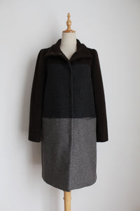 MAX MARA WEEKEND WOOL COAT BROWN - SIZE 8