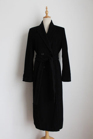 JOOP! WOOL TRENCH COAT BLACK - SIZE 12