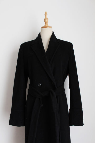 JOOP! WOOL TRENCH COAT BLACK - SIZE 12